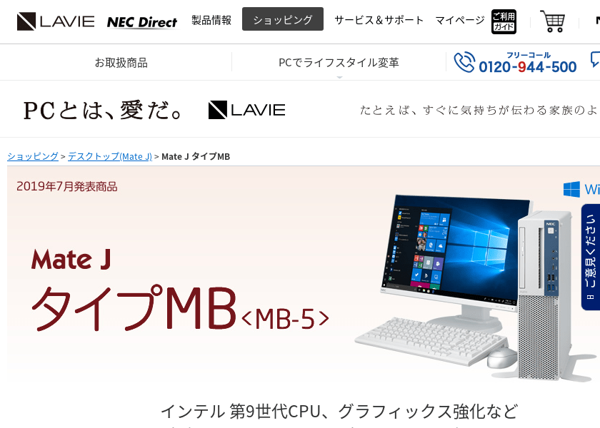 Screenshot of NEC Custom model