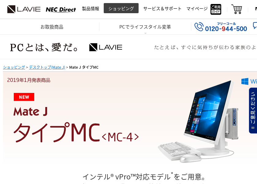 Screenshot of NEC Custom model