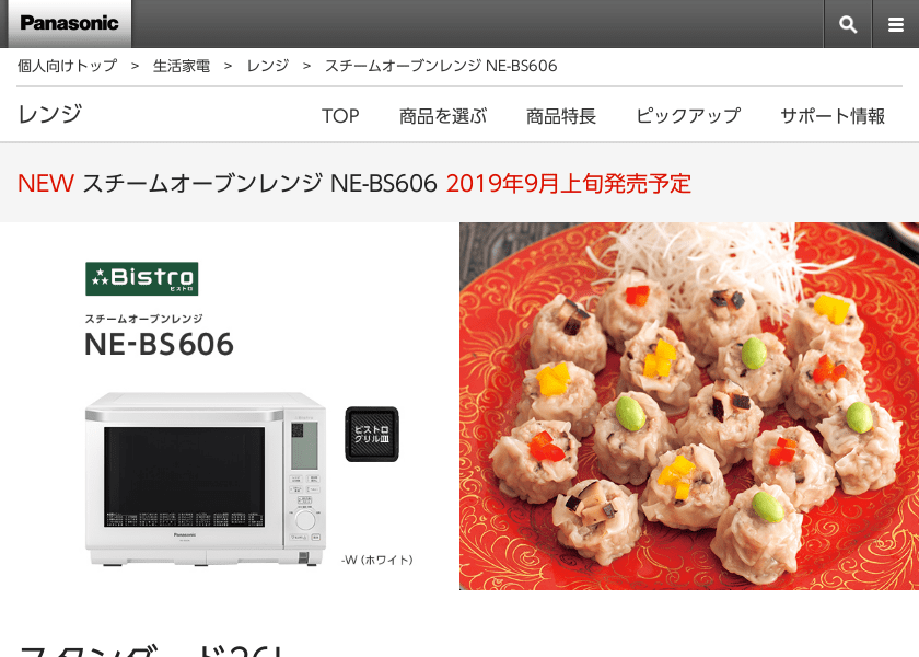 Screenshot of Panasonic NE-BS606