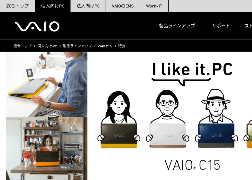 Screenshot of VAIO VJC15190111W